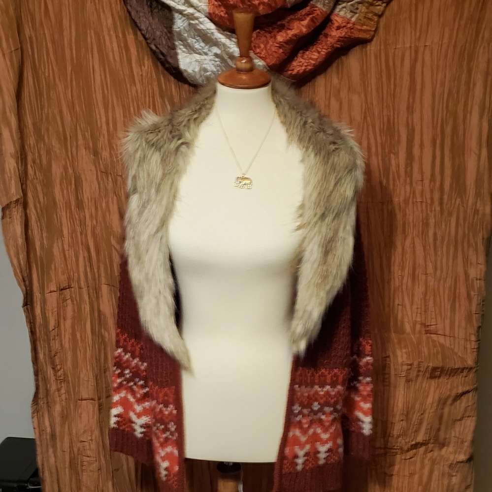 Self Esteem Fuax Fur Cardigan Size S
